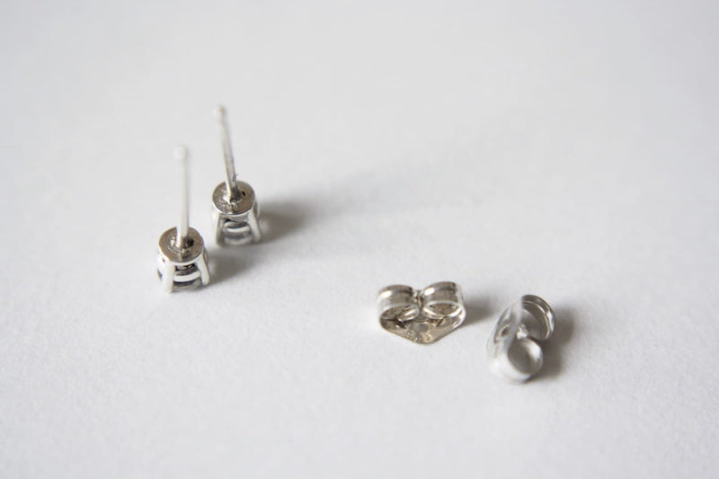 Moonstone Stud Earrings, 3mm Round Moonstone Studs