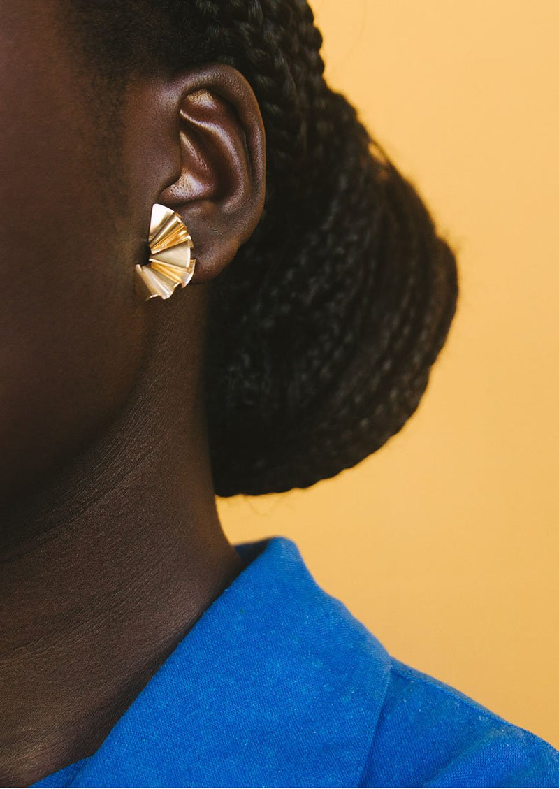 Faldi Earrings in Brass