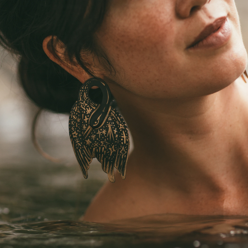 Starry Swan Earrings