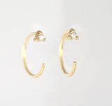 Diamond Perch Huggie Hoops